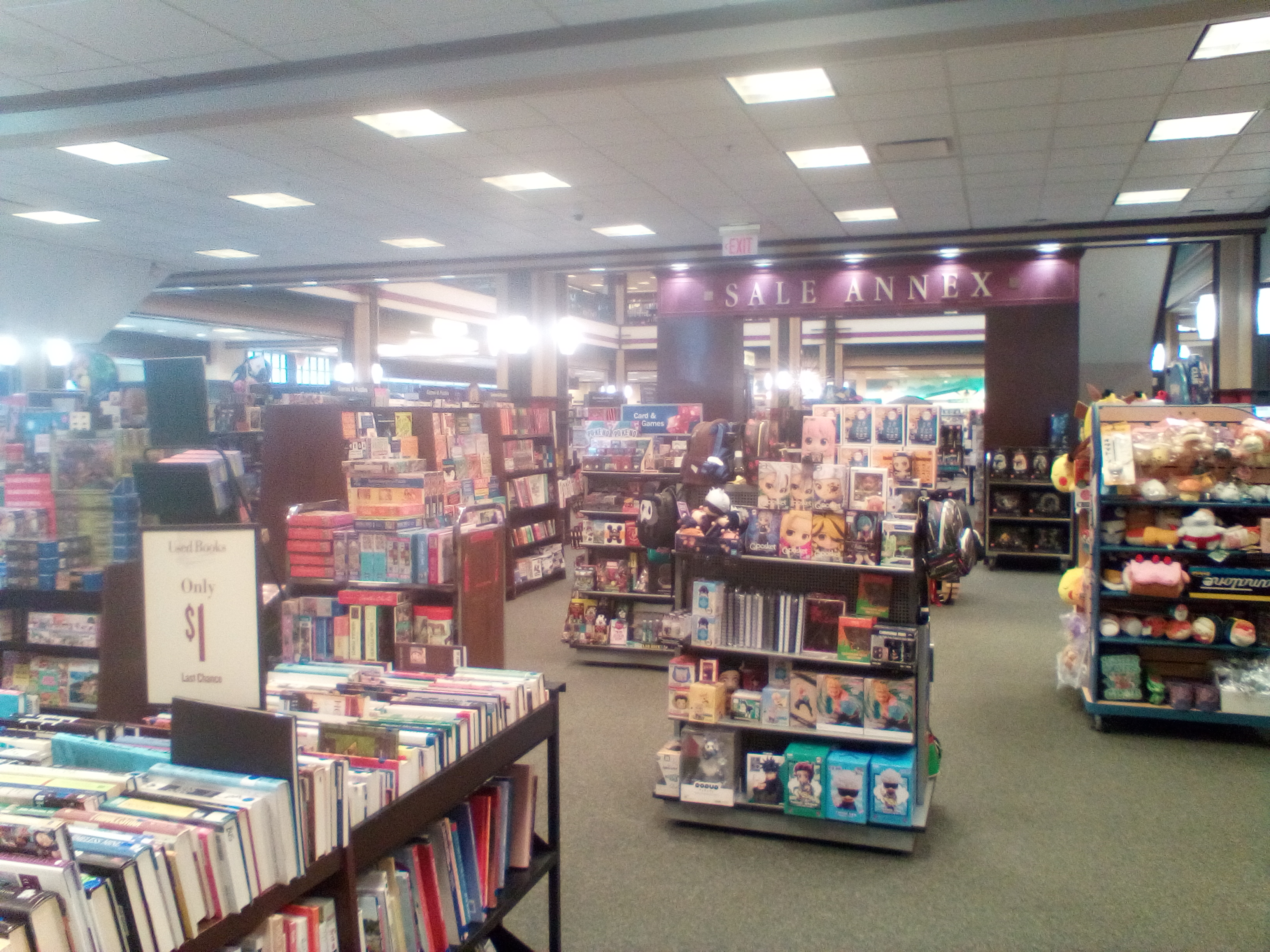 Wide view of the local Barnes n Noble bookstore.